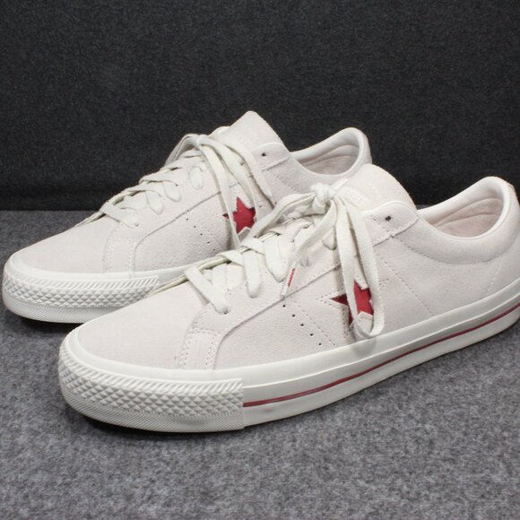 CONVERSE ONE STAR OX Red White Beige Suede Sneakers Shoes Men's Size 11.5 - Picture 1 of 12